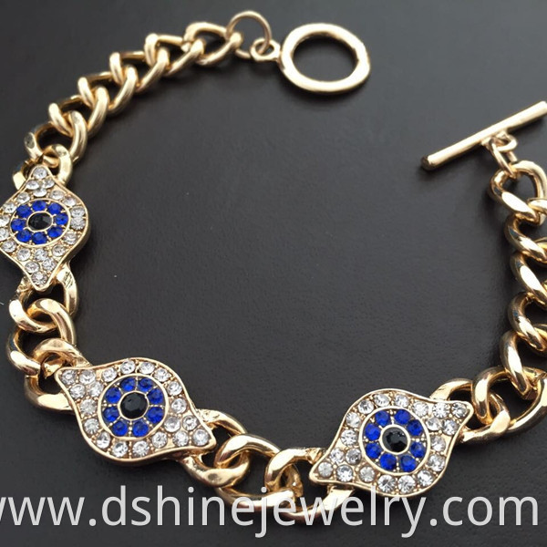 Gold Evil Eye Chain Bracelet